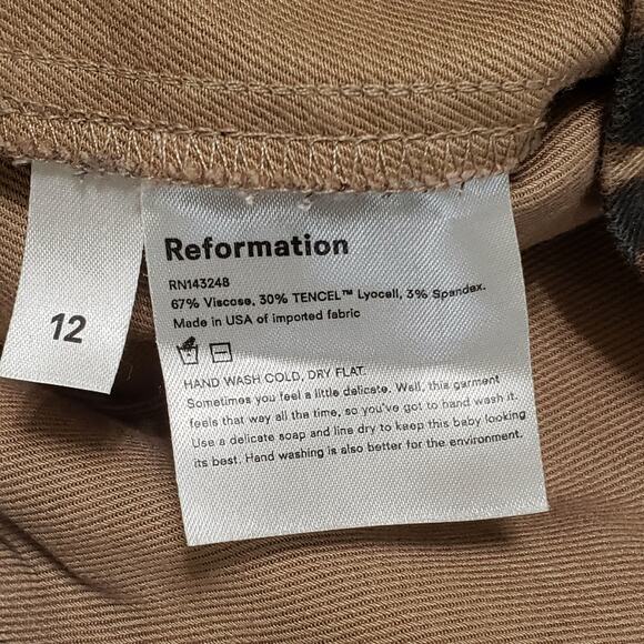 Reformation Marlon Leopard Print Crop Pants High Rise Straight Leg Sz 12 Mobwife - Picture 7 of 13